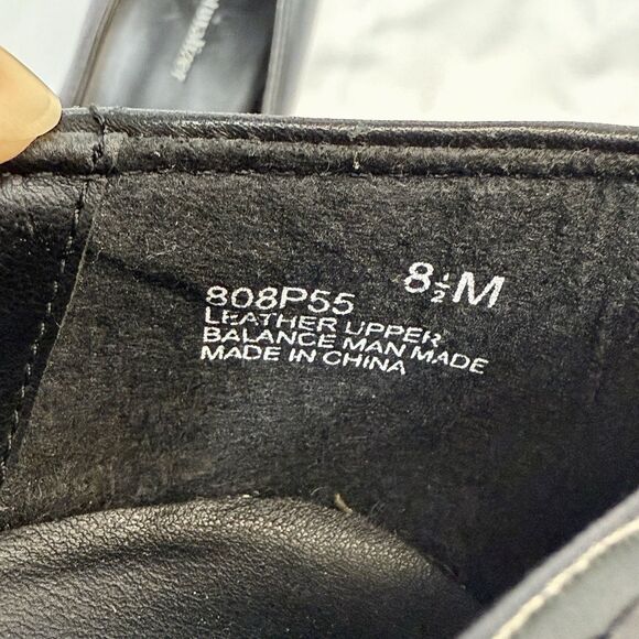 Naturalizer 8.5 Black Penny Loafer Leather Mid Heel Height Chunky Pumps Business - Picture 10 of 11